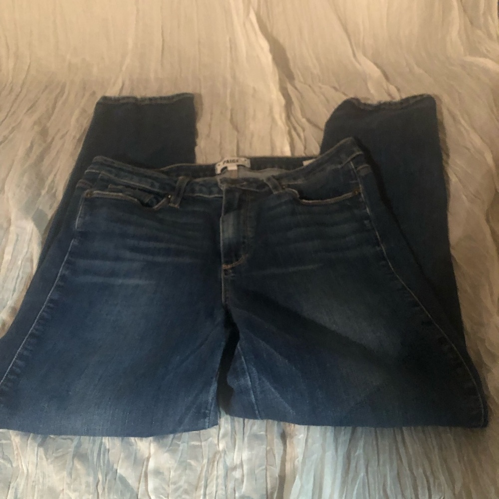 Paige dark wash skinny jeans size 29 with slit legs